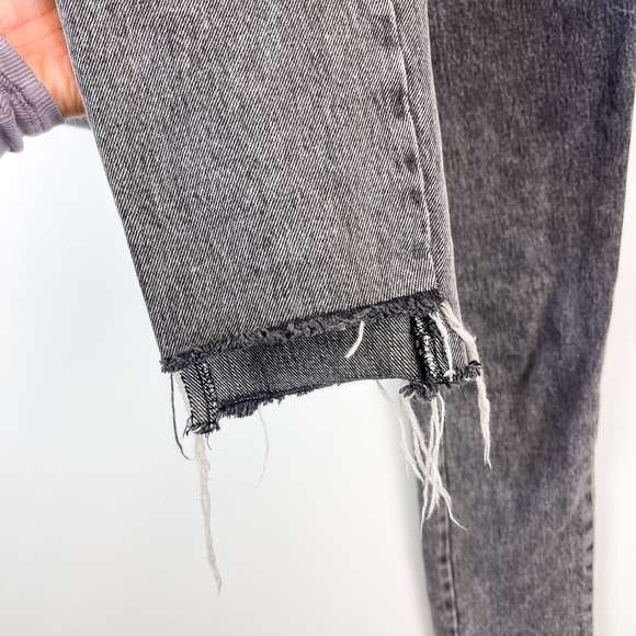 Zara (2) Womens Trafaluc Denim Skinny Jeans High Rise Step Hem Gray Black - Picture 4 of 10